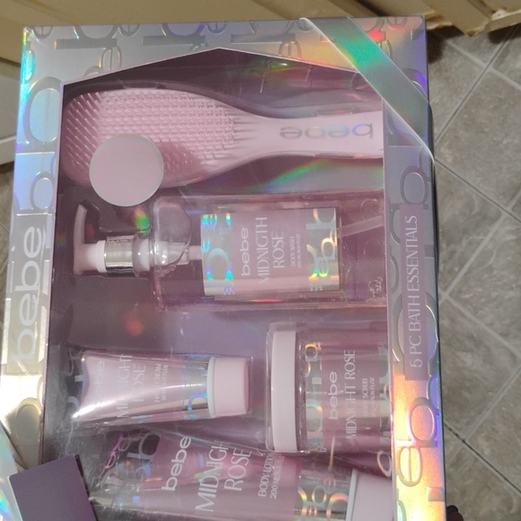 Other - BEBE NIB 5 PCS BATH ESSENTIALS BRUSH, BODY WASH, BODY SCRUB, LOTION, HAND CREAM